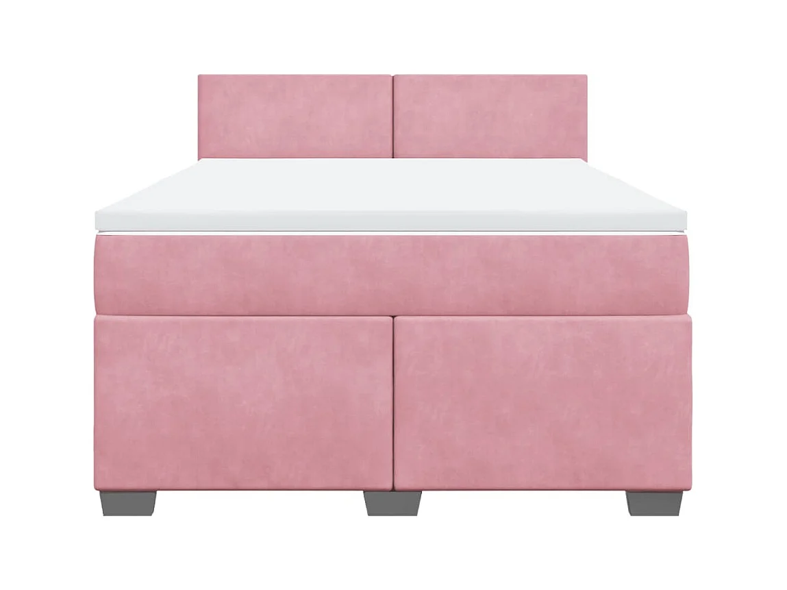 Sommier à lattes de lit avec matelas Rose 140x200 cm Velours