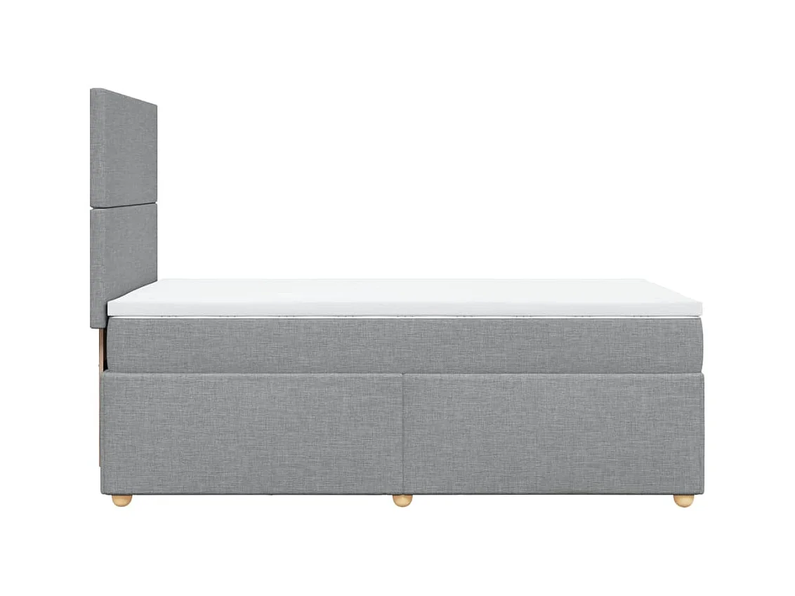 Sommier à lattes de lit avec matelas Gris clair 100x200cm Tissu