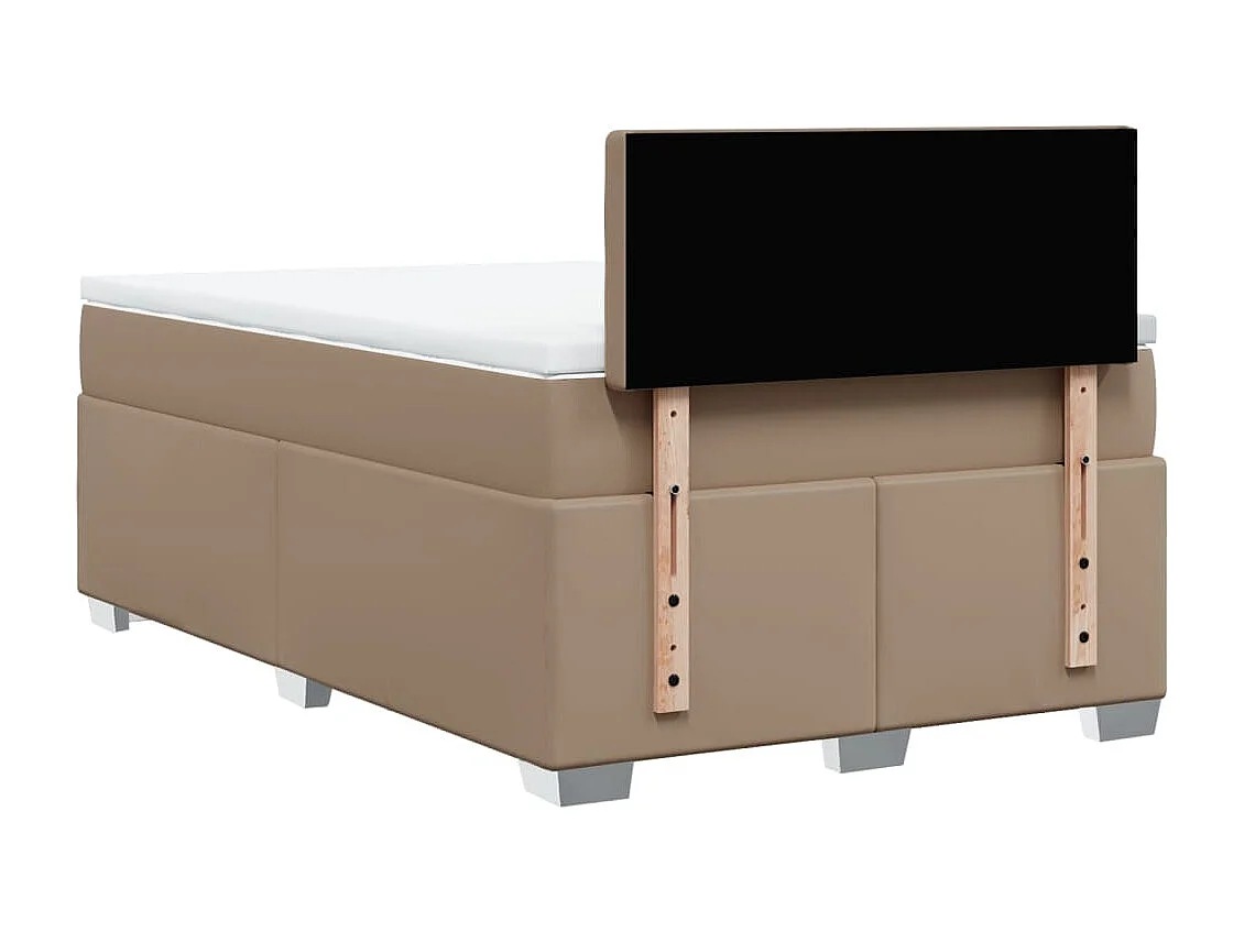 Cama com molas/colchão 120x200 cm couro artificial cappuccino