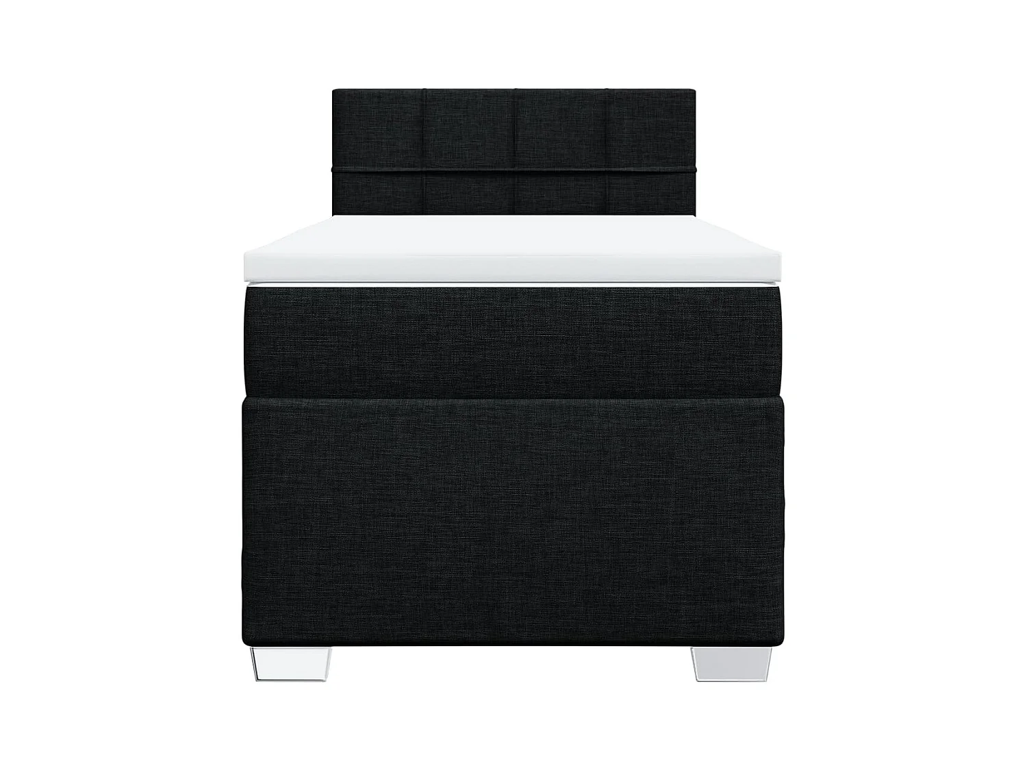 Cama box spring con colchón tela negro 90x190 cm