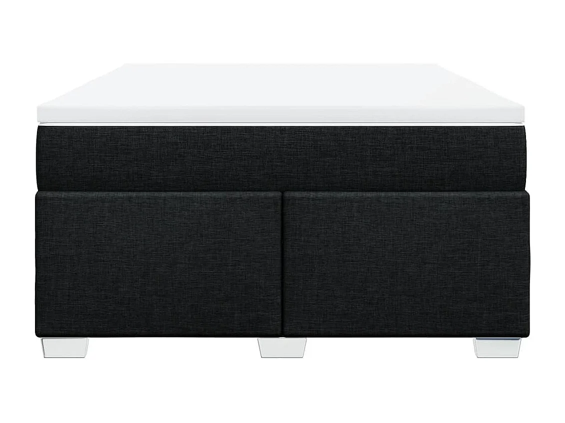 Sommier à lattes de lit avec matelas Noir 140x190 cm Tissu