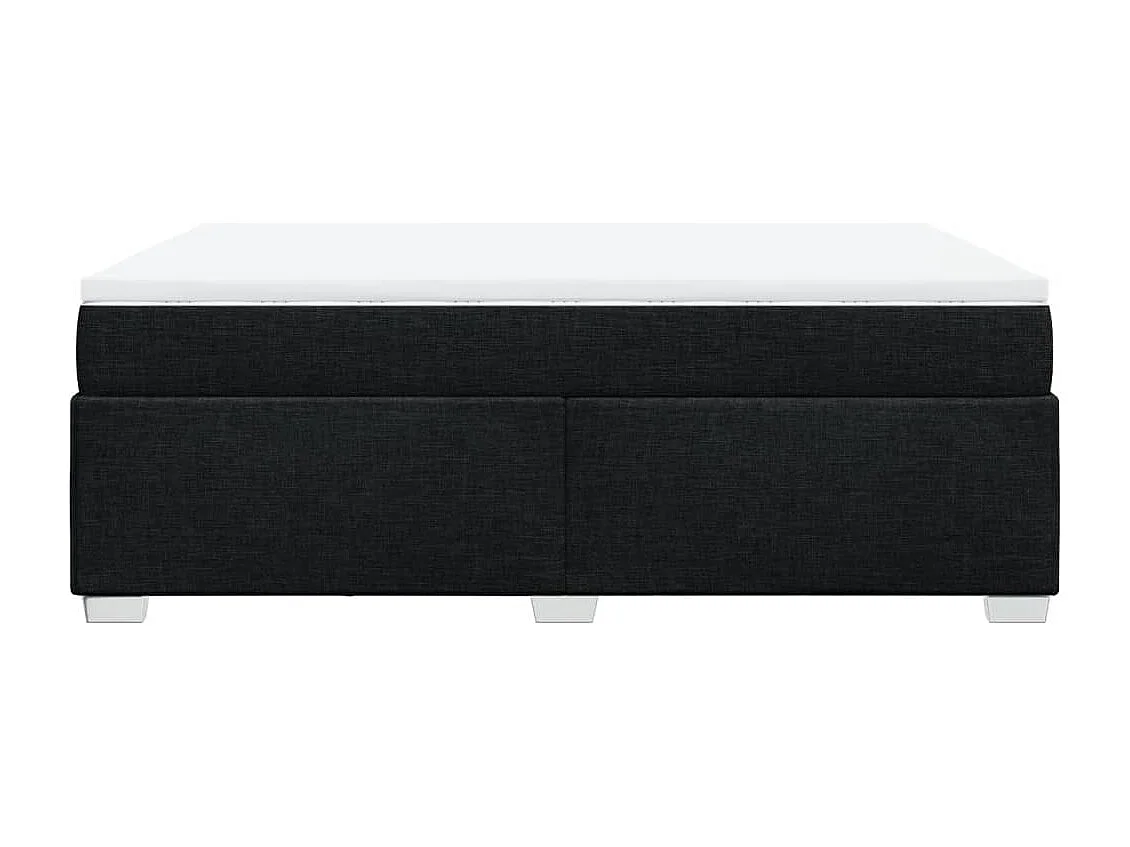 Sommier à lattes de lit avec matelas Noir 140x190 cm Tissu