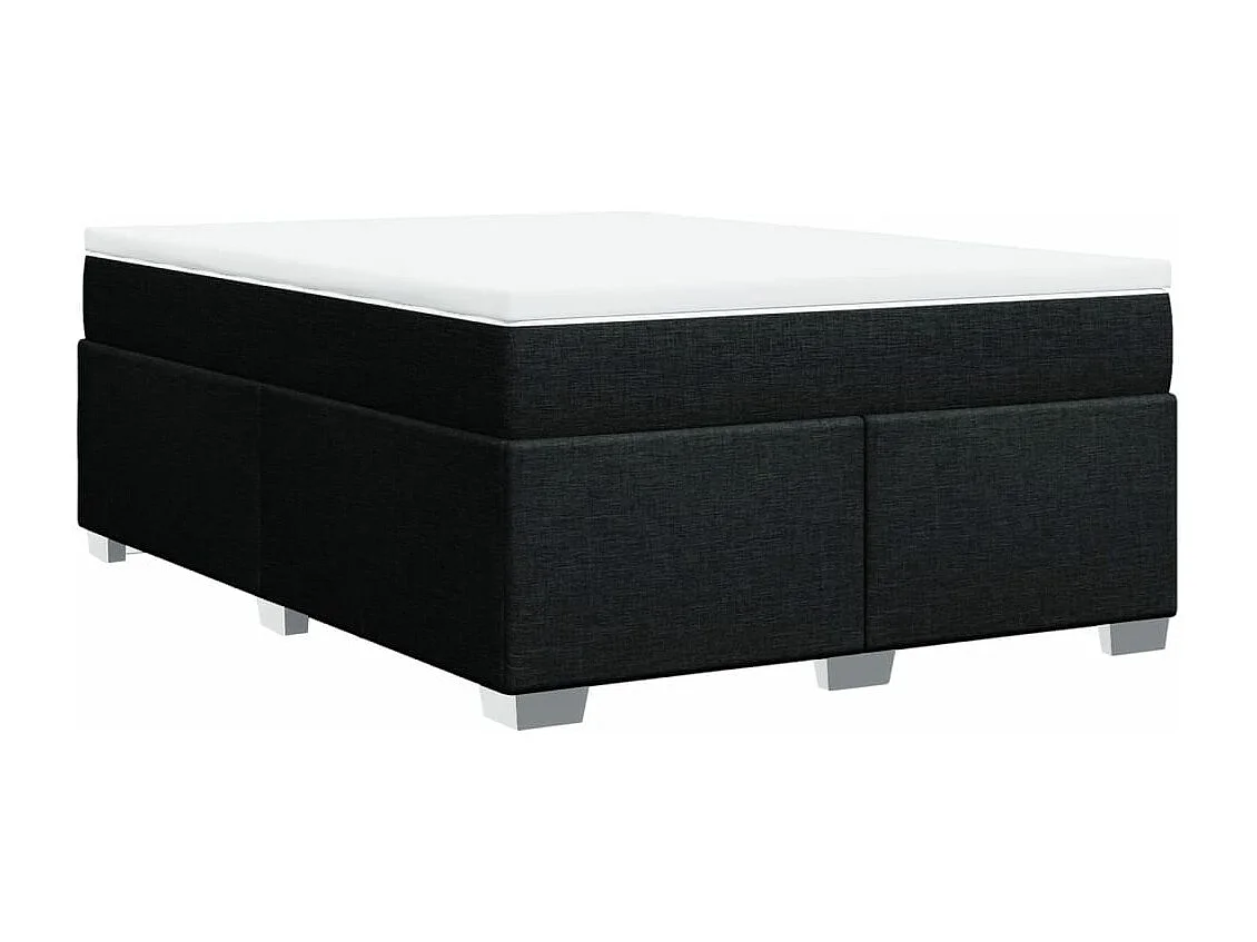 Sommier à lattes de lit avec matelas Noir 140x190 cm Tissu