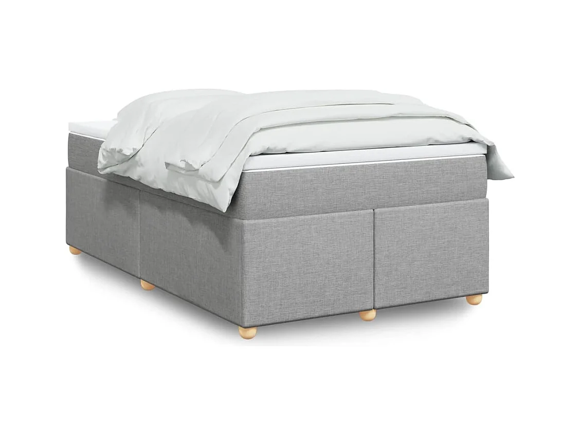 Sommier à lattes de lit avec matelas Gris clair 120x200cm Tissu