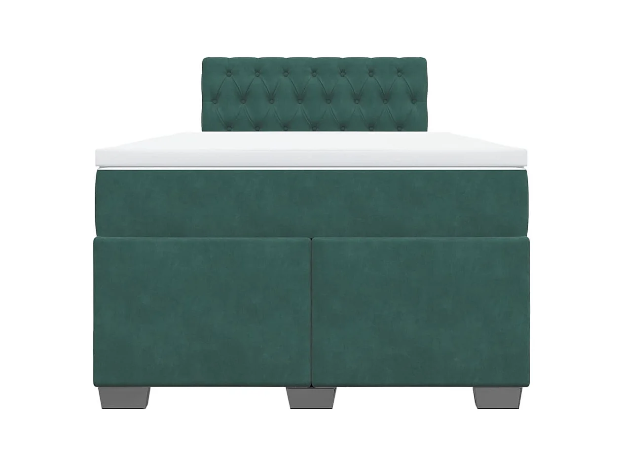 Sommier à lattes de lit avec matelas vert foncé 120x190 cm