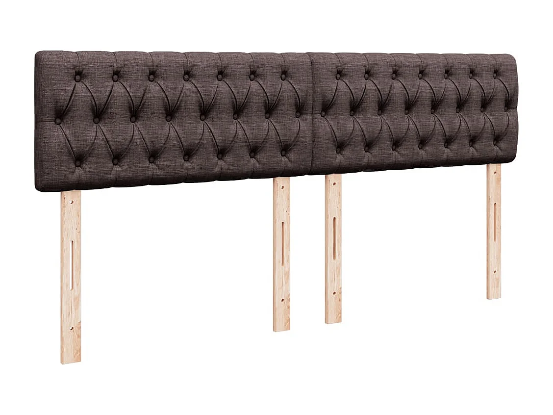 Cama com molas/colchão 200x200 cm tecido castanho-escuro