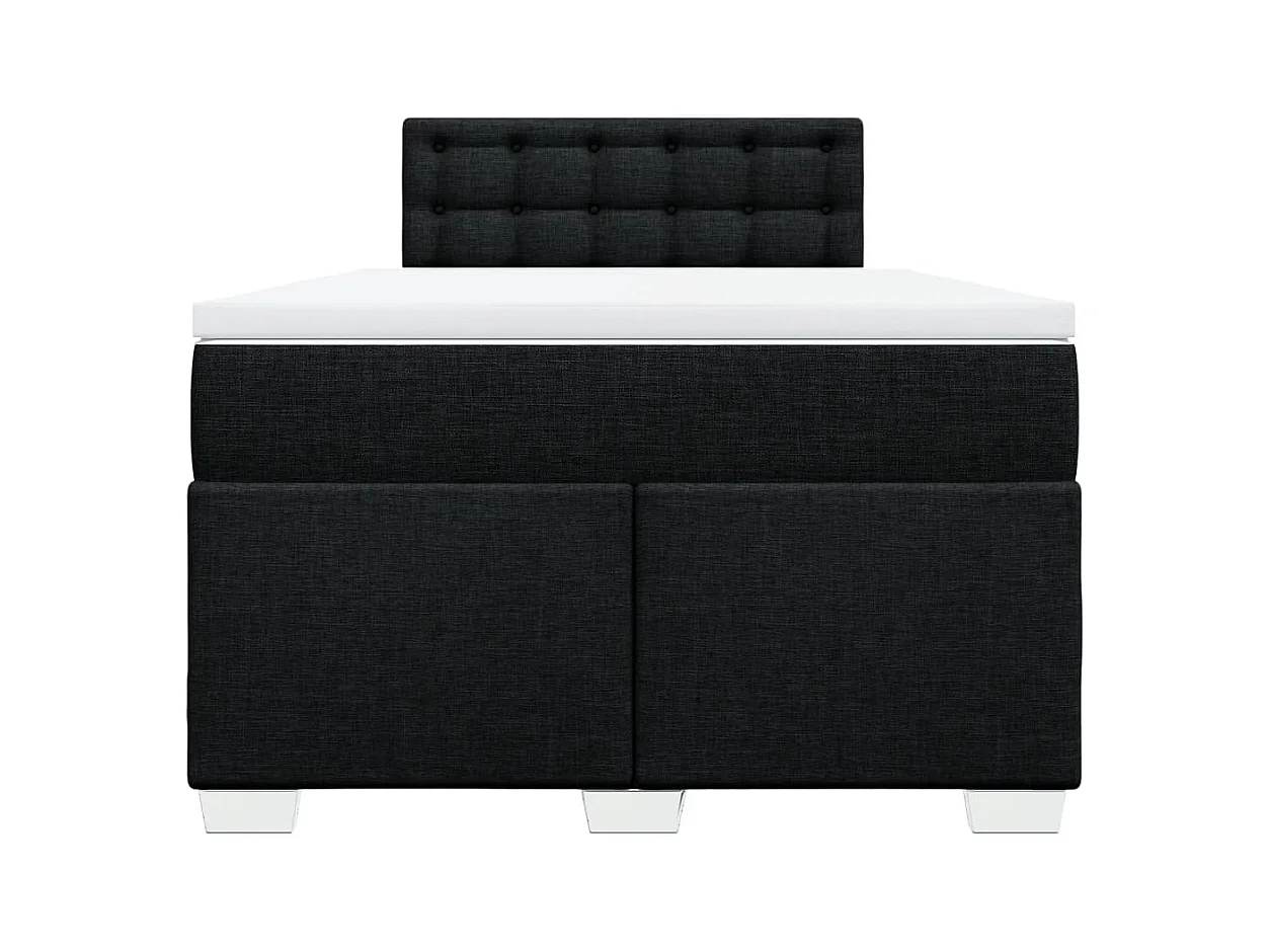 Sommier à lattes de lit avec matelas Noir 120x200 cm Tissu