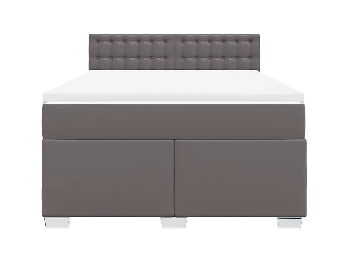 Sommier à lattes de lit avec matelas Gris 160x200 cm Similicuir