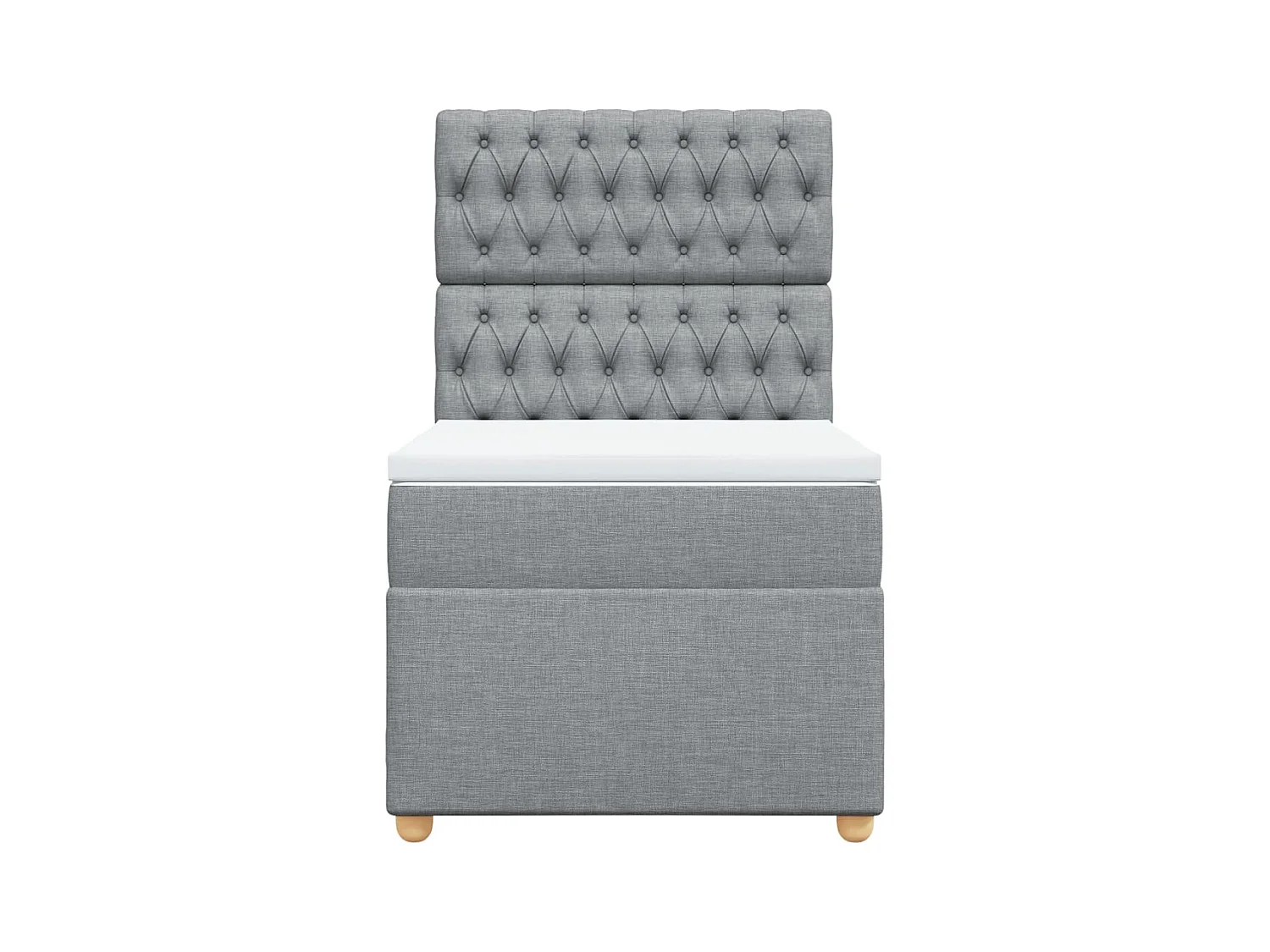 Sommier à lattes de lit avec matelas Gris clair 100x200cm Tissu