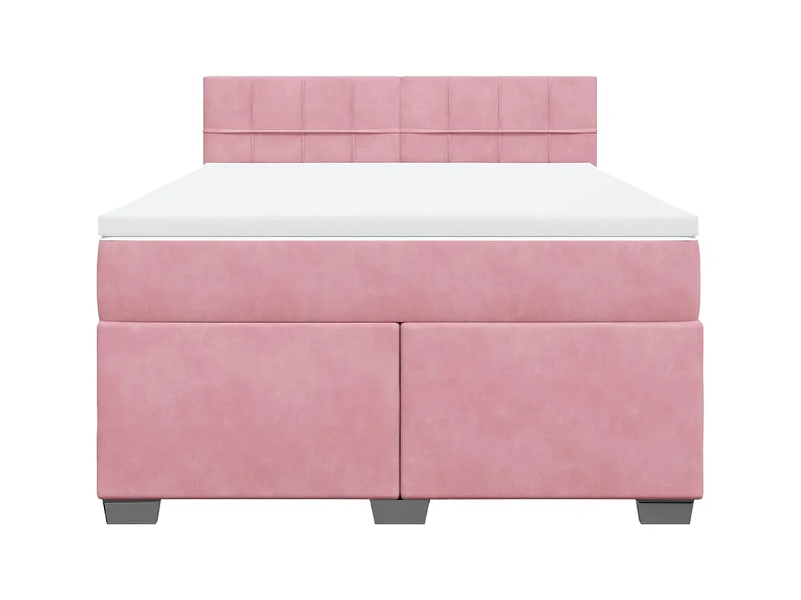 Sommier à lattes de lit avec matelas Rose 160x200 cm Velours