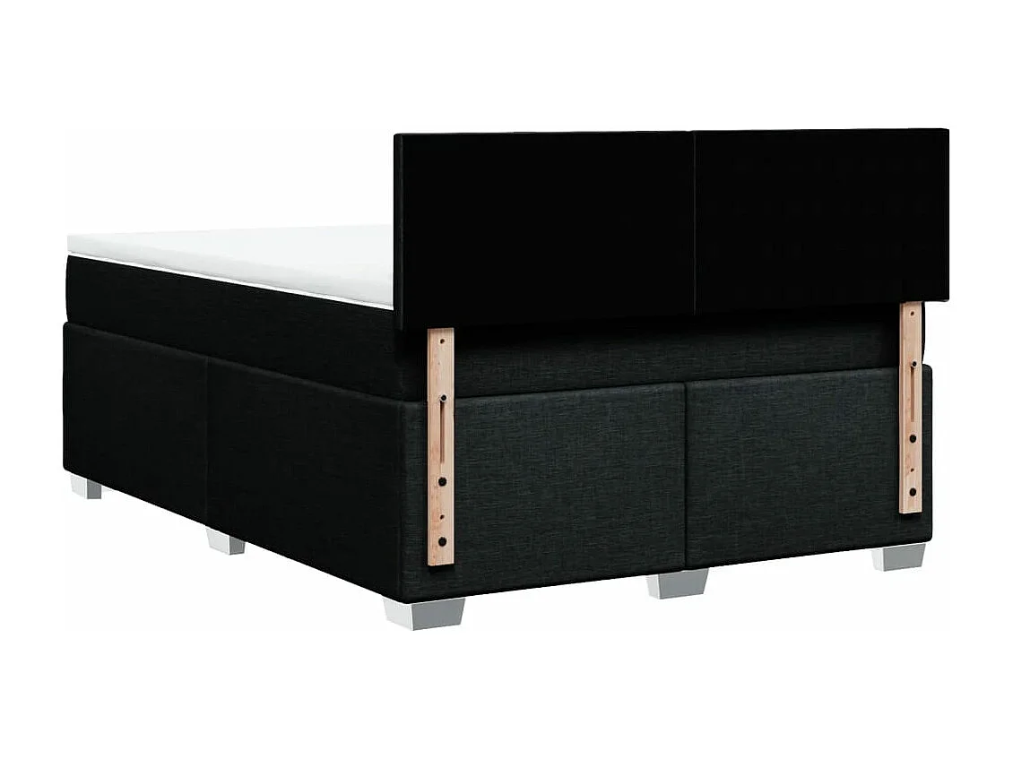 Cama box spring con colchón tela negro 140x190 cm