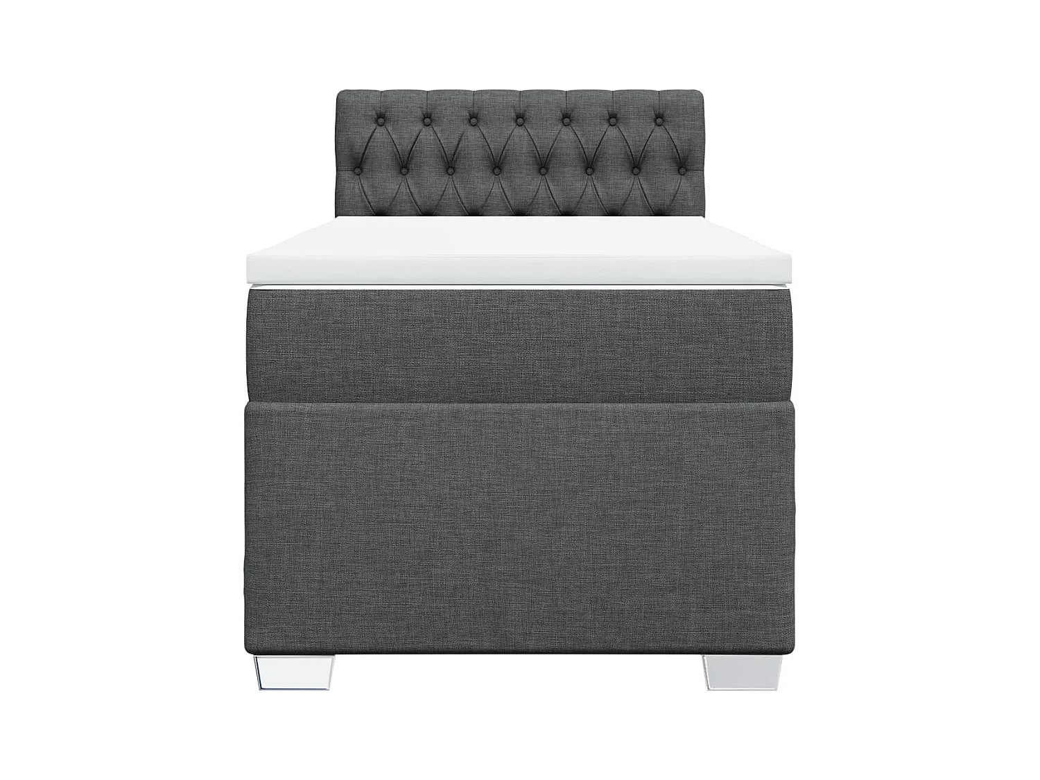 Sommier à lattes de lit avec matelas Gris foncé 90x200 cm Tissu