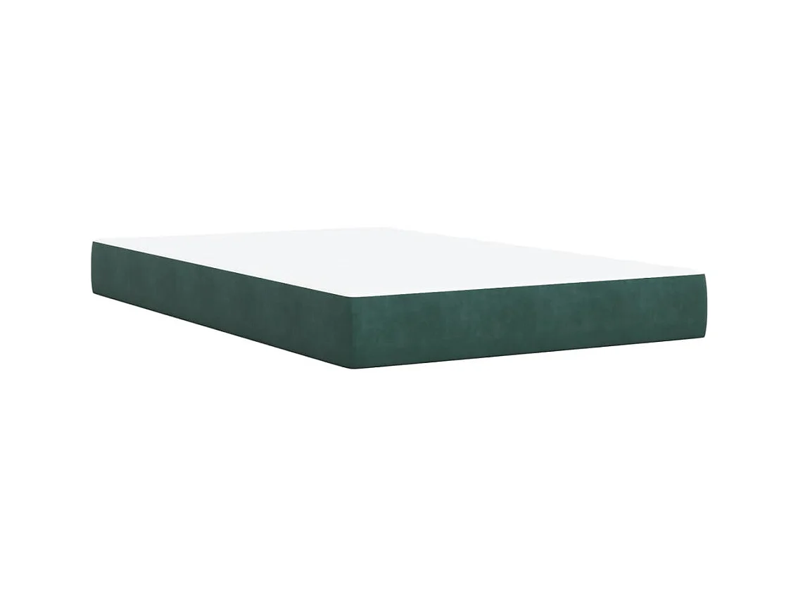 Cama boxspring com colchão 120x190 cm veludo verde-escuro