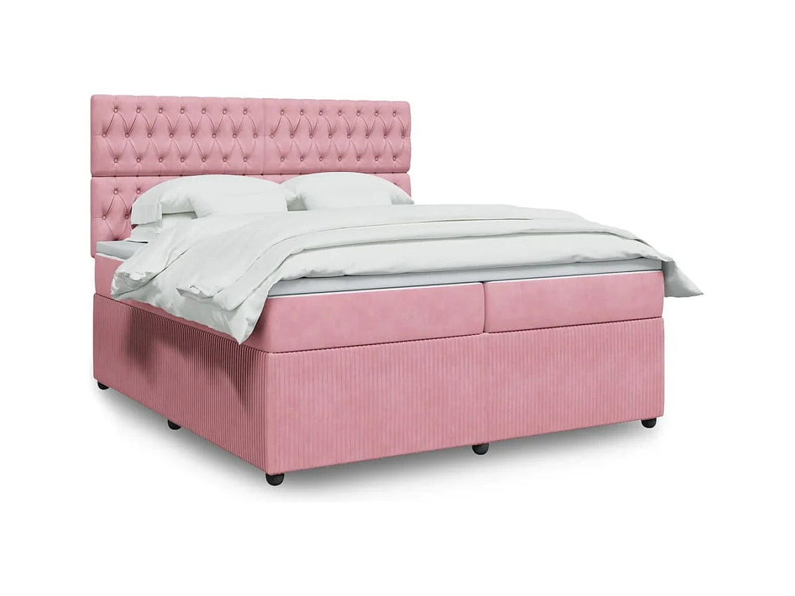 Sommier à lattes de lit avec matelas Rose 200x200 cm Velours