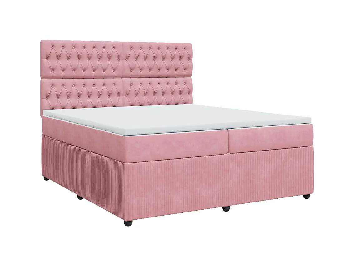 Sommier à lattes de lit avec matelas Rose 200x200 cm Velours