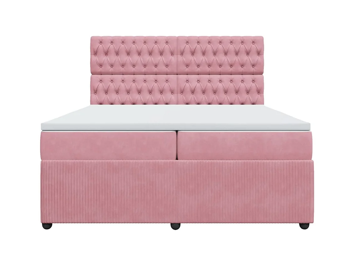 Sommier à lattes de lit avec matelas Rose 200x200 cm Velours