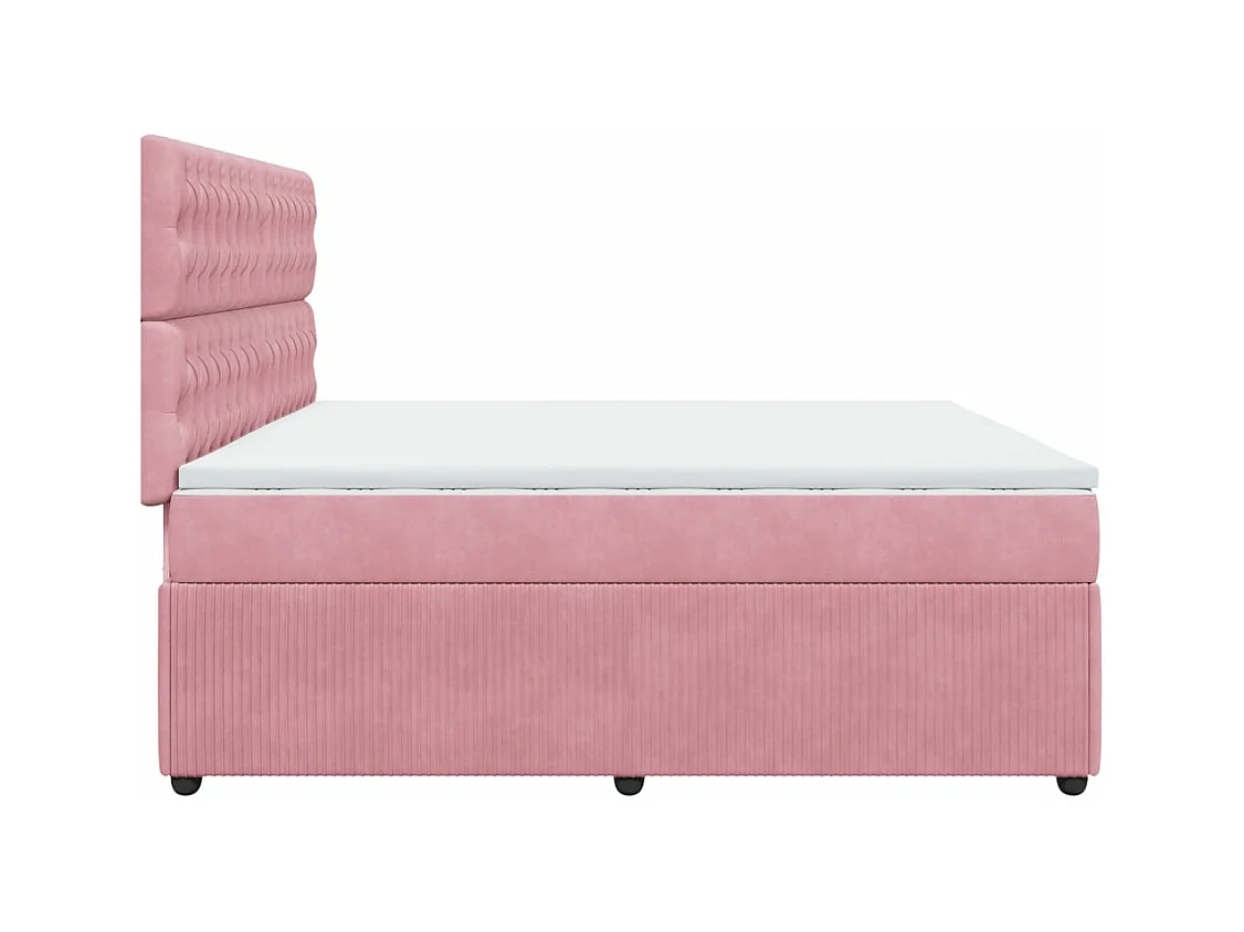 Sommier à lattes de lit avec matelas Rose 200x200 cm Velours