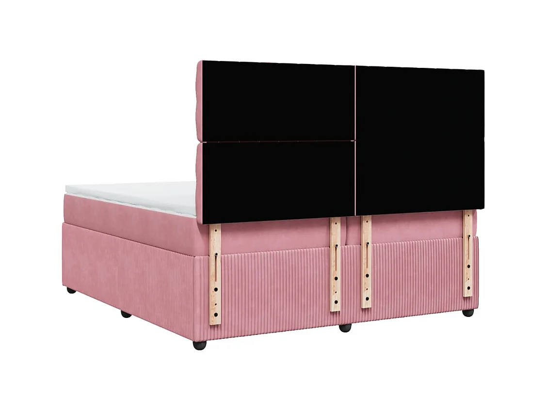 Sommier à lattes de lit avec matelas Rose 200x200 cm Velours