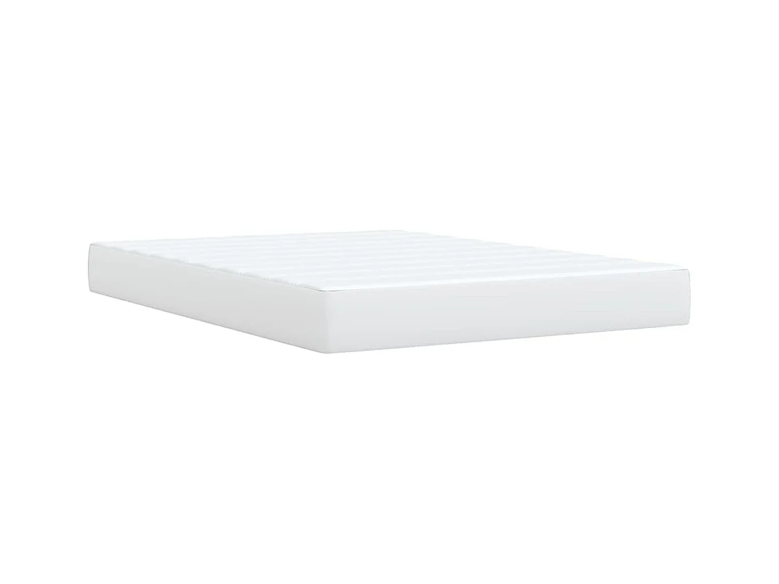 Sommier à lattes de lit avec matelas Blanc 160x200cm Similicuir