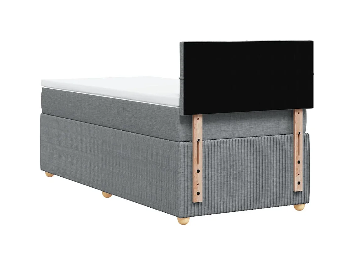 Sommier à lattes de lit et matelas Gris clair 90x190 cm Tissu