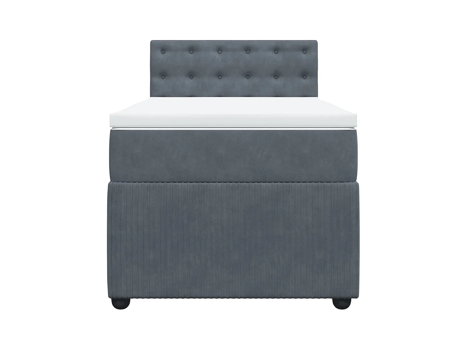 Sommier à lattes de lit et matelas Gris foncé 90x200 cm Velours