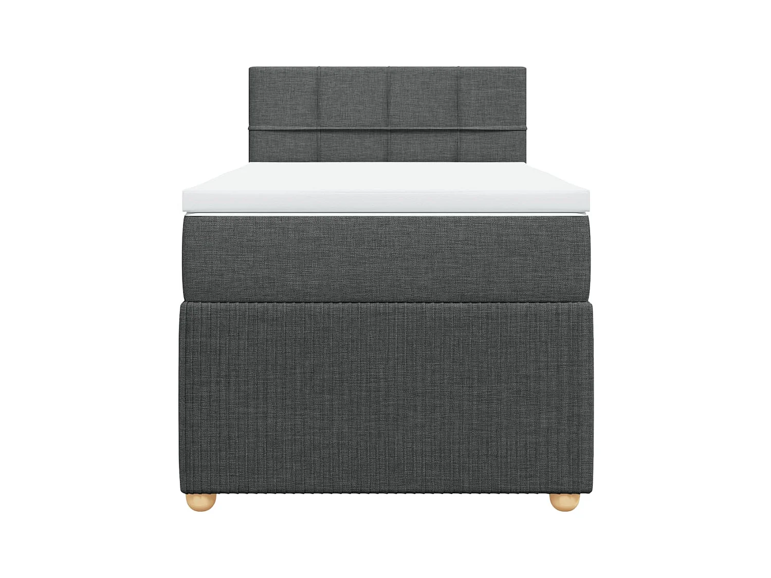 Sommier à lattes de lit et matelas Gris foncé 90x190 cm Tissu
