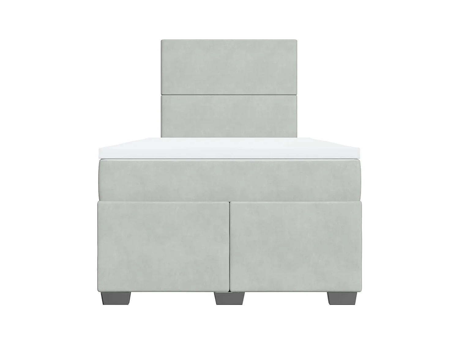 Cama boxspring c/ colchão 120x200 cm veludo cinzento-claro