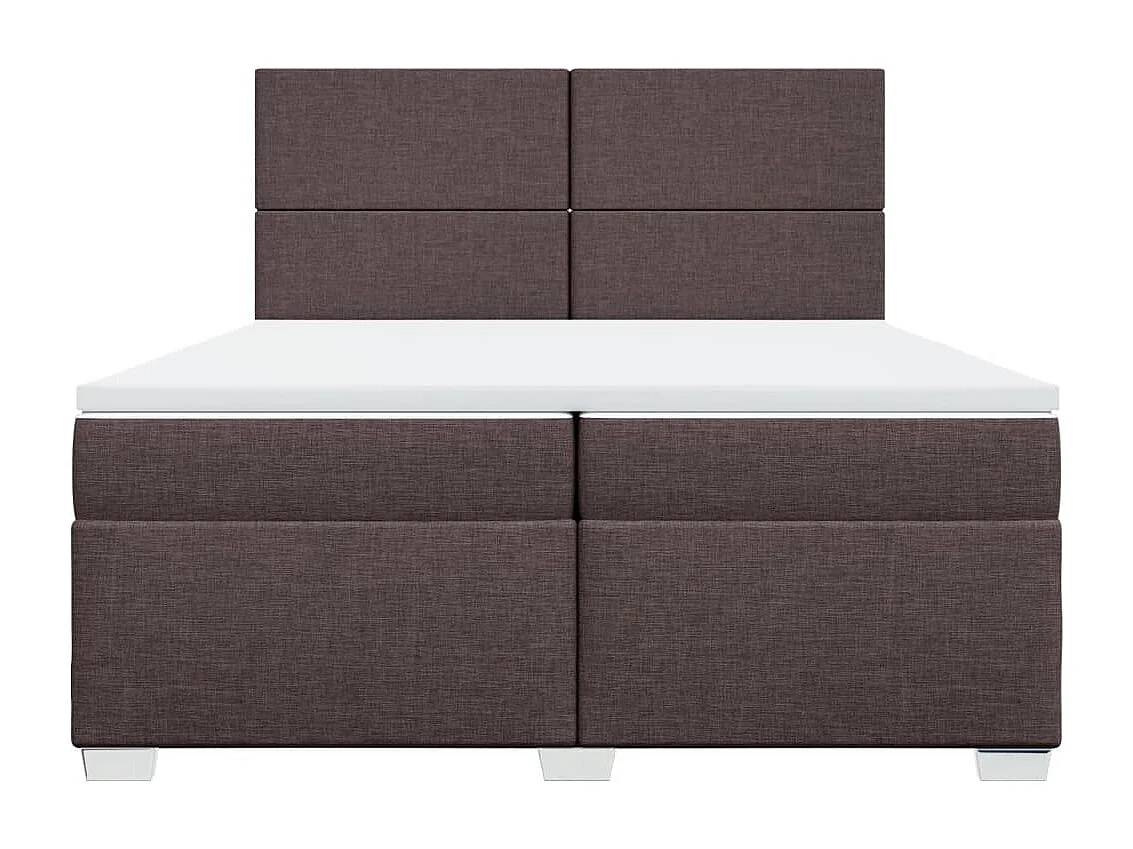 Sommier à lattes de lit avec matelas Marron foncé 200x200 cm