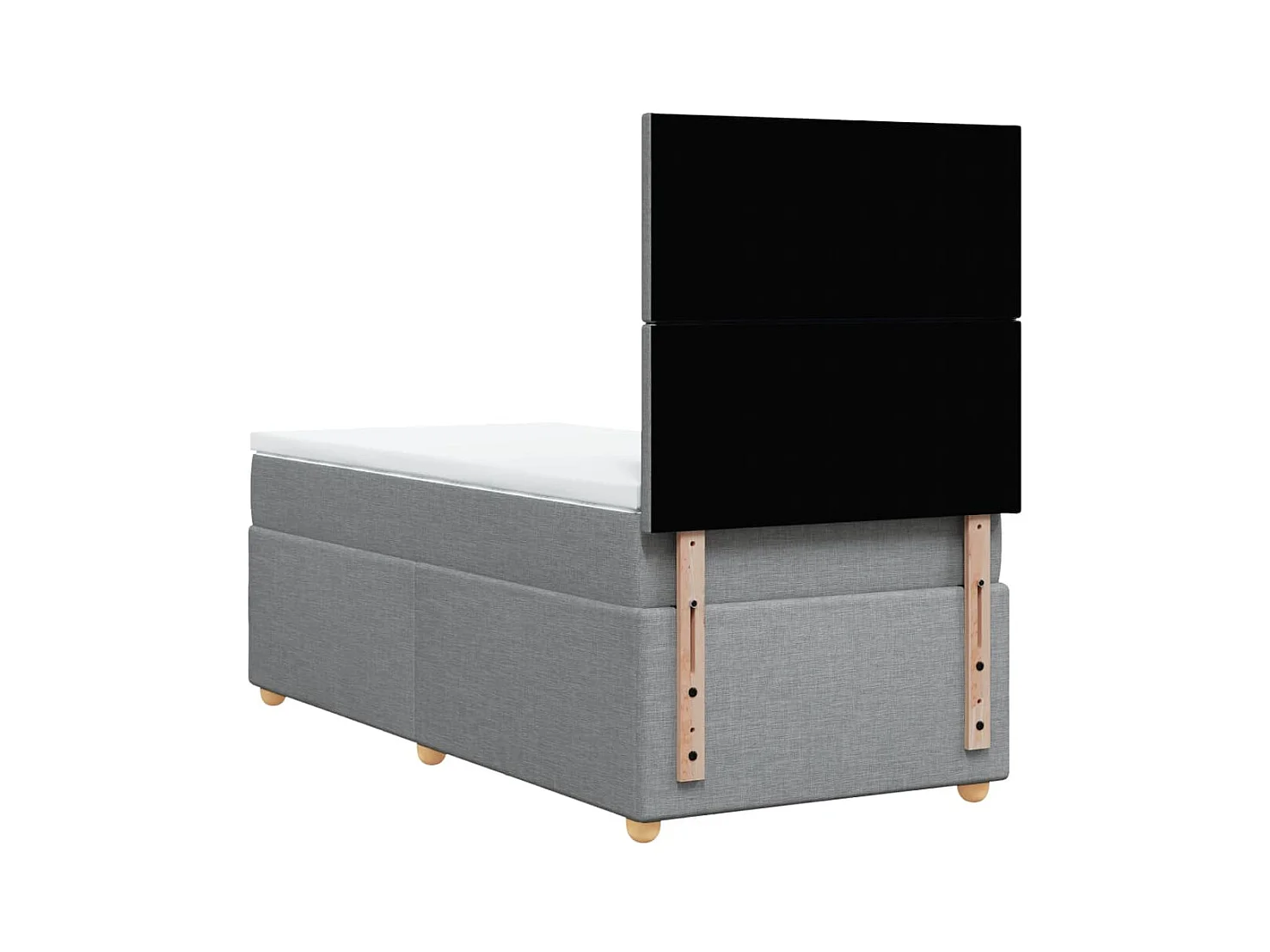 Sommier à lattes de lit et matelas Gris clair 90x190 cm Tissu