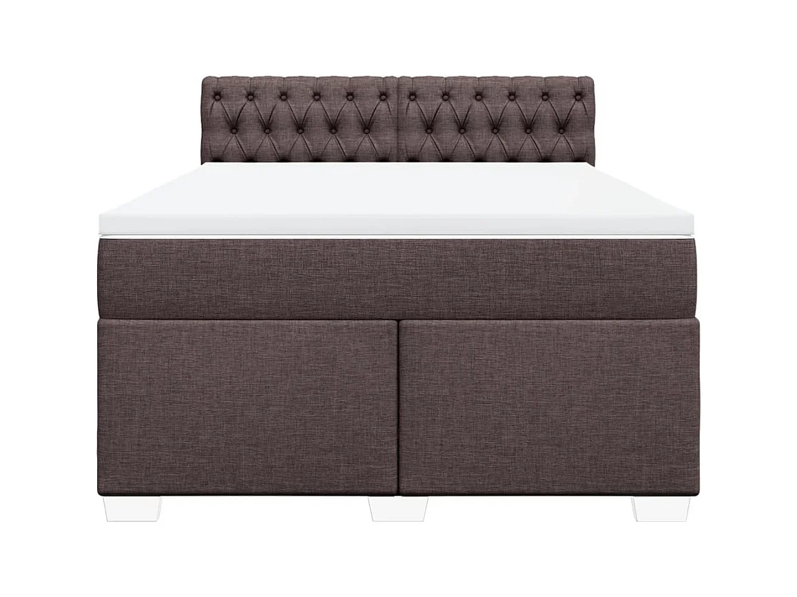 Sommier à lattes de lit avec matelas Marron foncé 140x190 cm