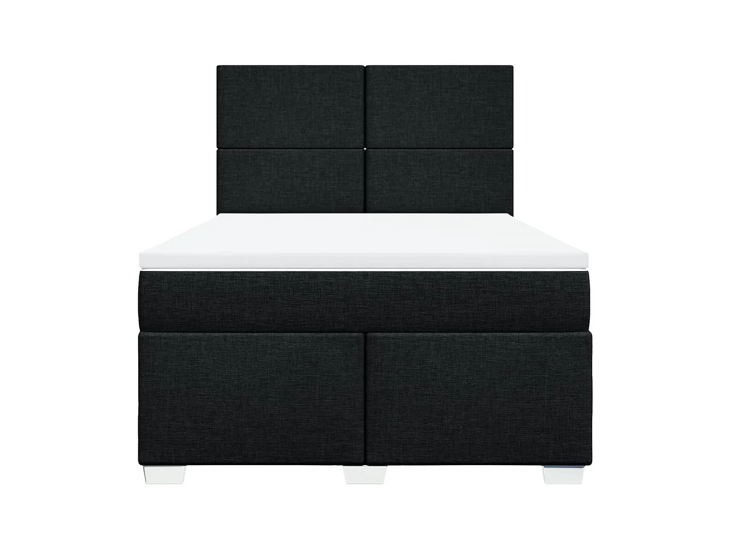 Sommier à lattes de lit avec matelas Noir 140x200 cm Tissu
