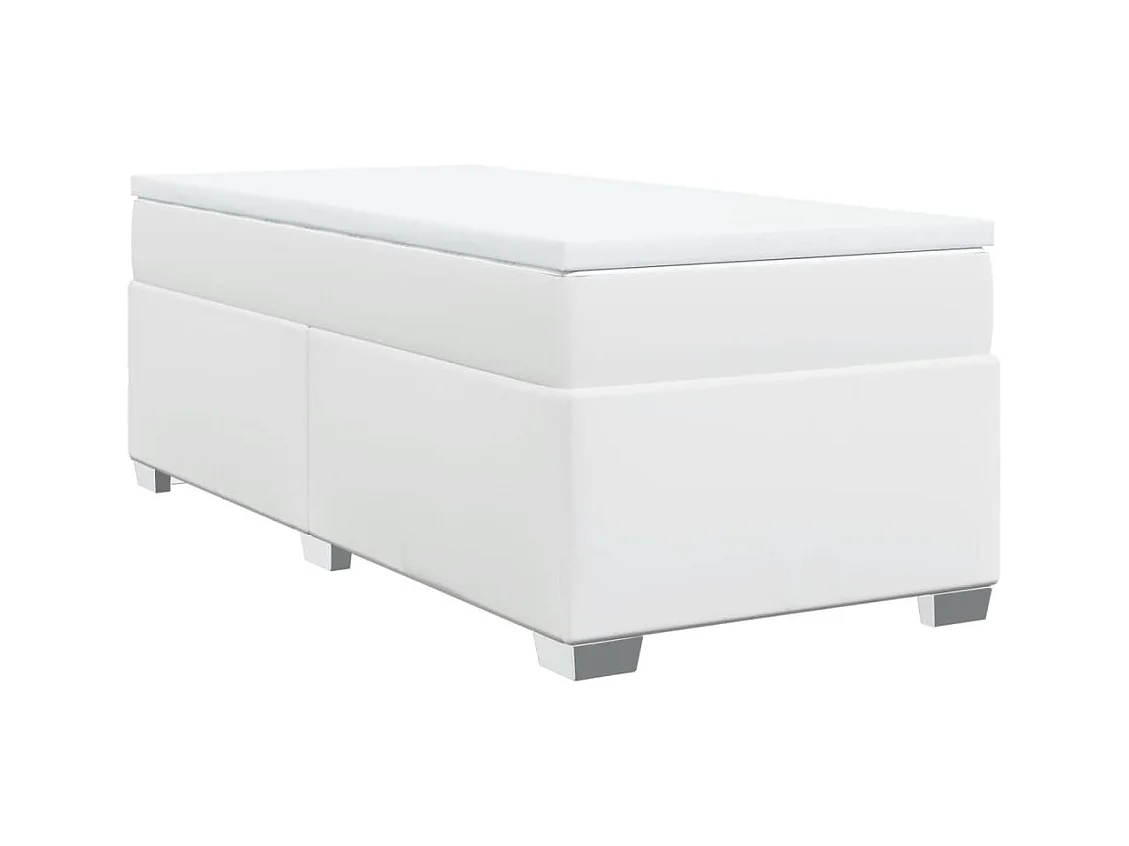 Sommier à lattes de lit avec matelas Blanc 100x200cm Similicuir