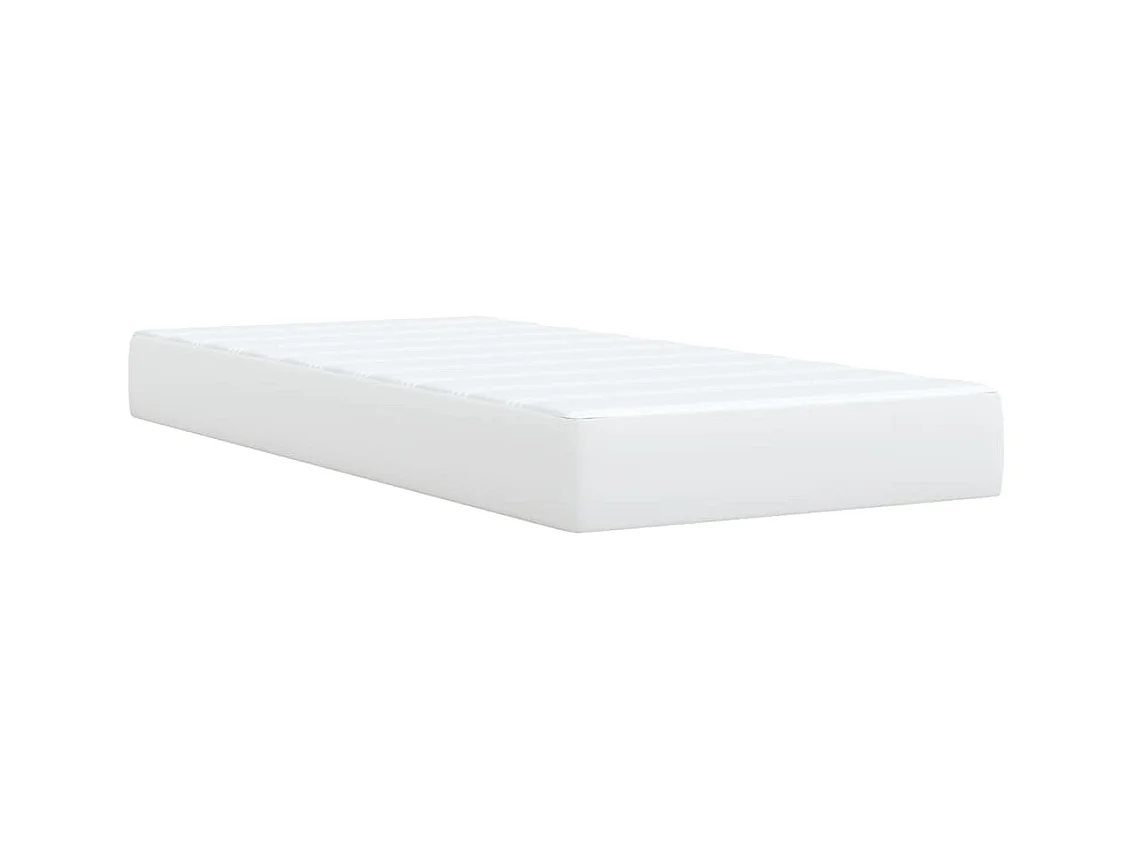 Sommier à lattes de lit avec matelas Blanc 100x200cm Similicuir