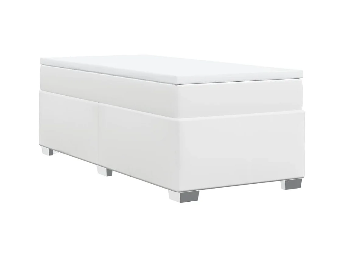 Sommier à lattes de lit avec matelas Blanc 100x200cm Similicuir