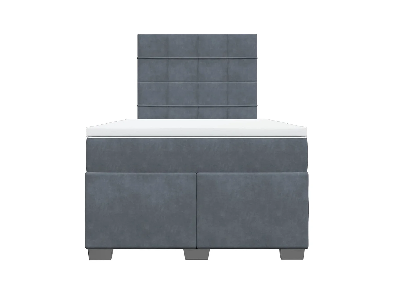 Cama boxspring com colchão 120x200 cm veludo cinzento-escuro