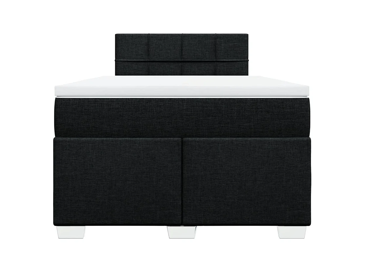 Sommier à lattes de lit avec matelas Noir 120x200 cm Tissu