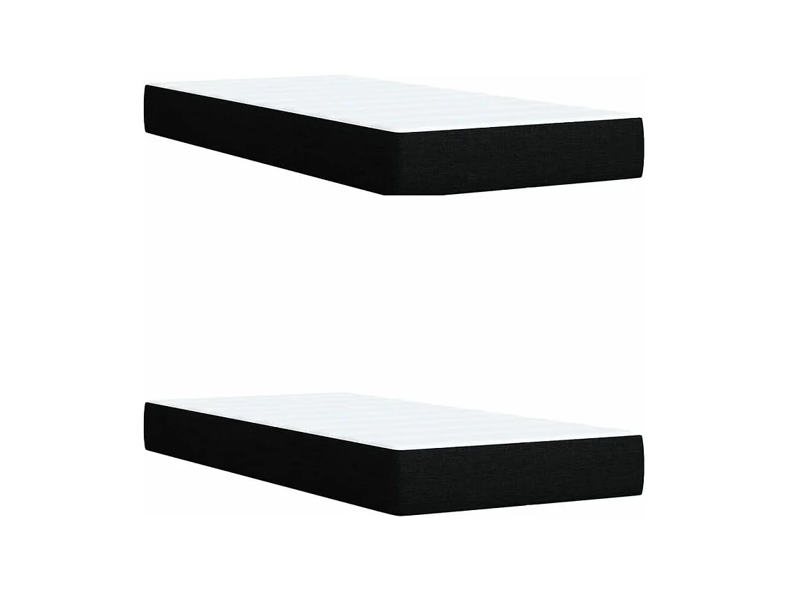 Sommier à lattes de lit avec matelas Noir 200x200 cm Tissu