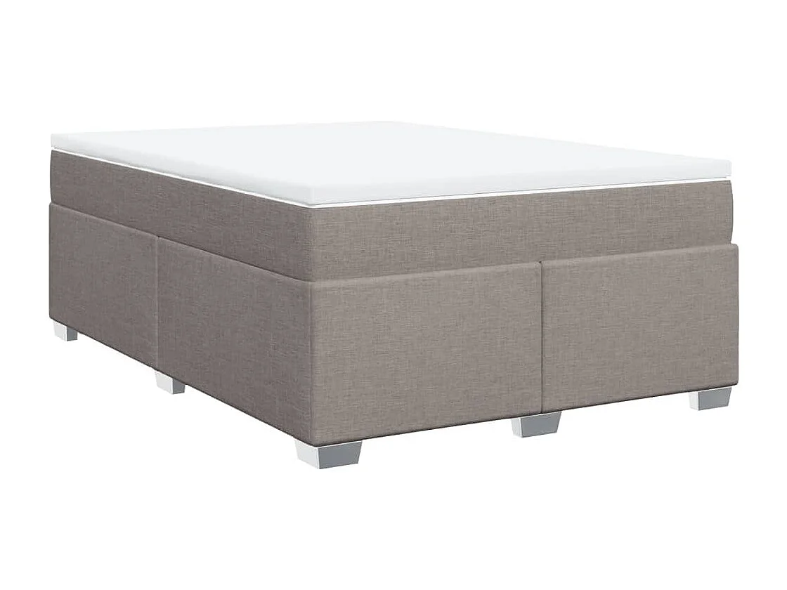 Cama com molas/colchão 140x200 cm tecido castanho-acinzentado