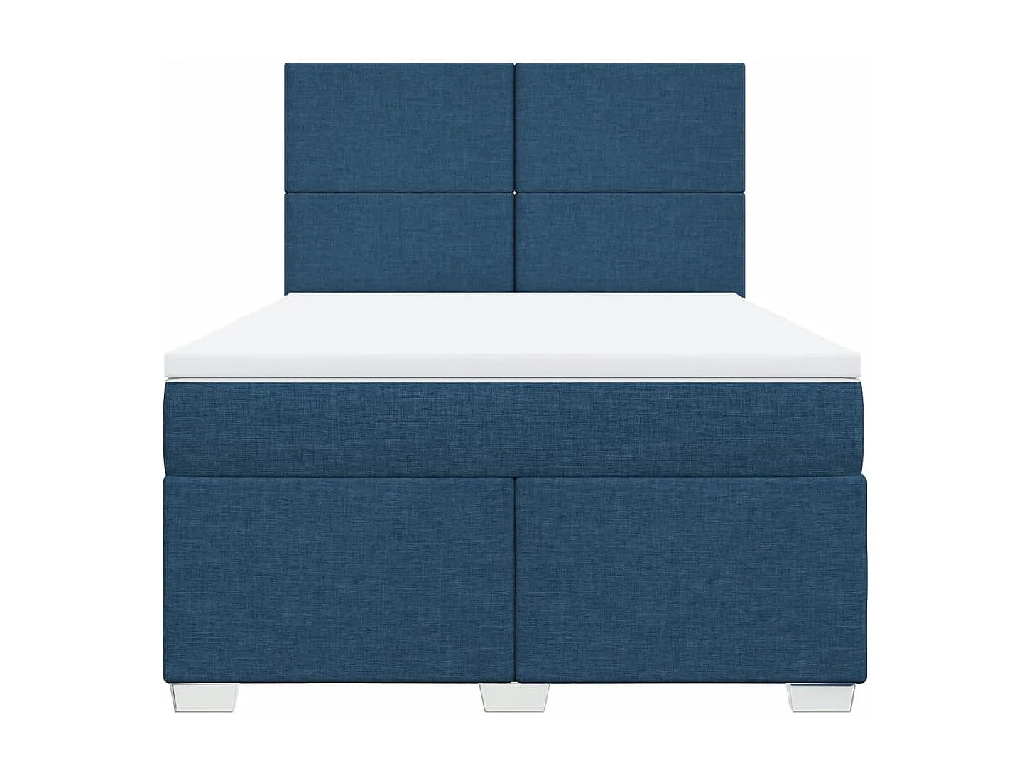 Cama box spring con colchón tela azul 140x200 cm