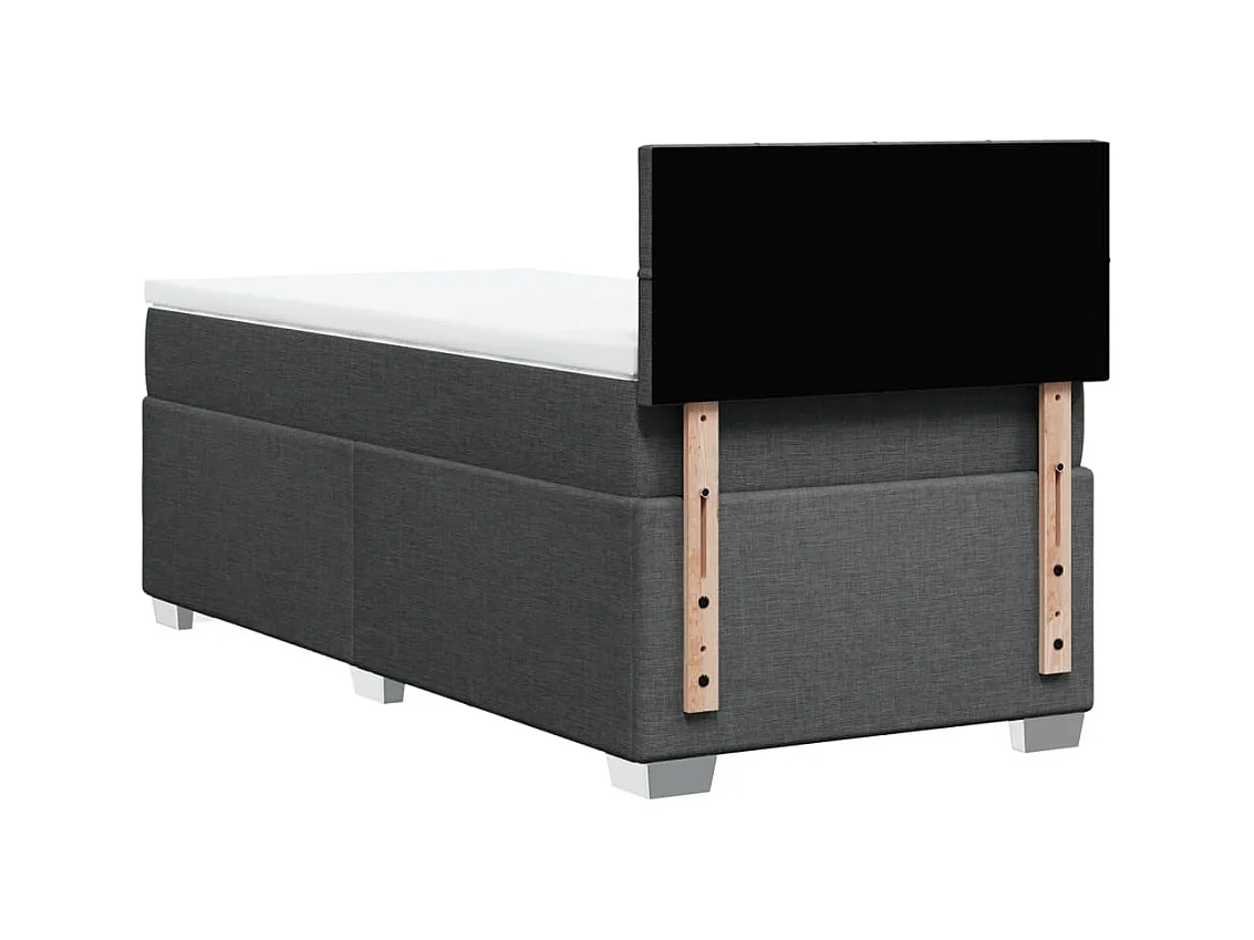 Sommier à lattes de lit avec matelas Gris foncé 80x200 cm Tissu