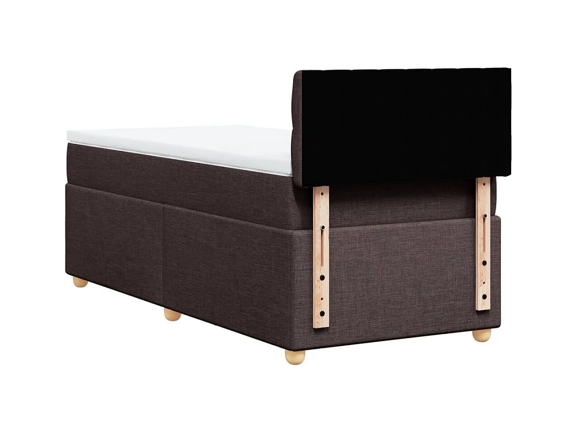 Cama com molas/colchão 100x200 cm tecido castanho-escuro