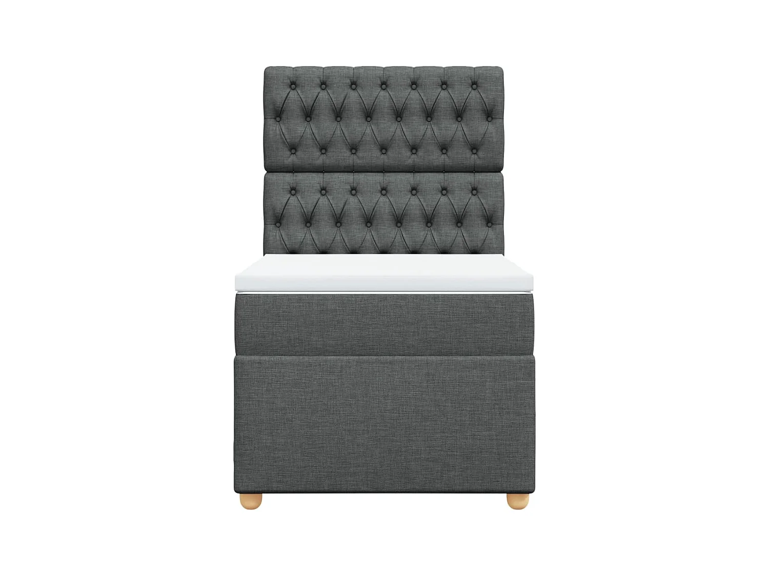 Sommier à lattes de lit avec matelas Gris foncé 90x200 cm Tissu