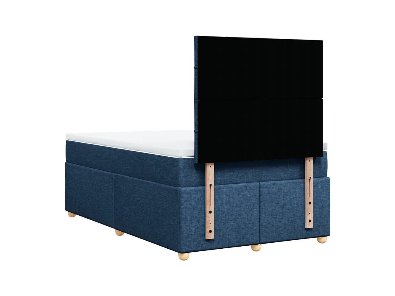 Sommier à lattes de lit avec matelas Bleu 120x200 cm Tissu