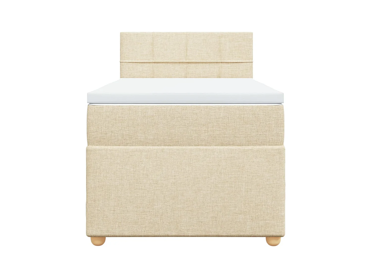 Sommier à lattes de lit avec matelas Crème 80x200 cm Tissu