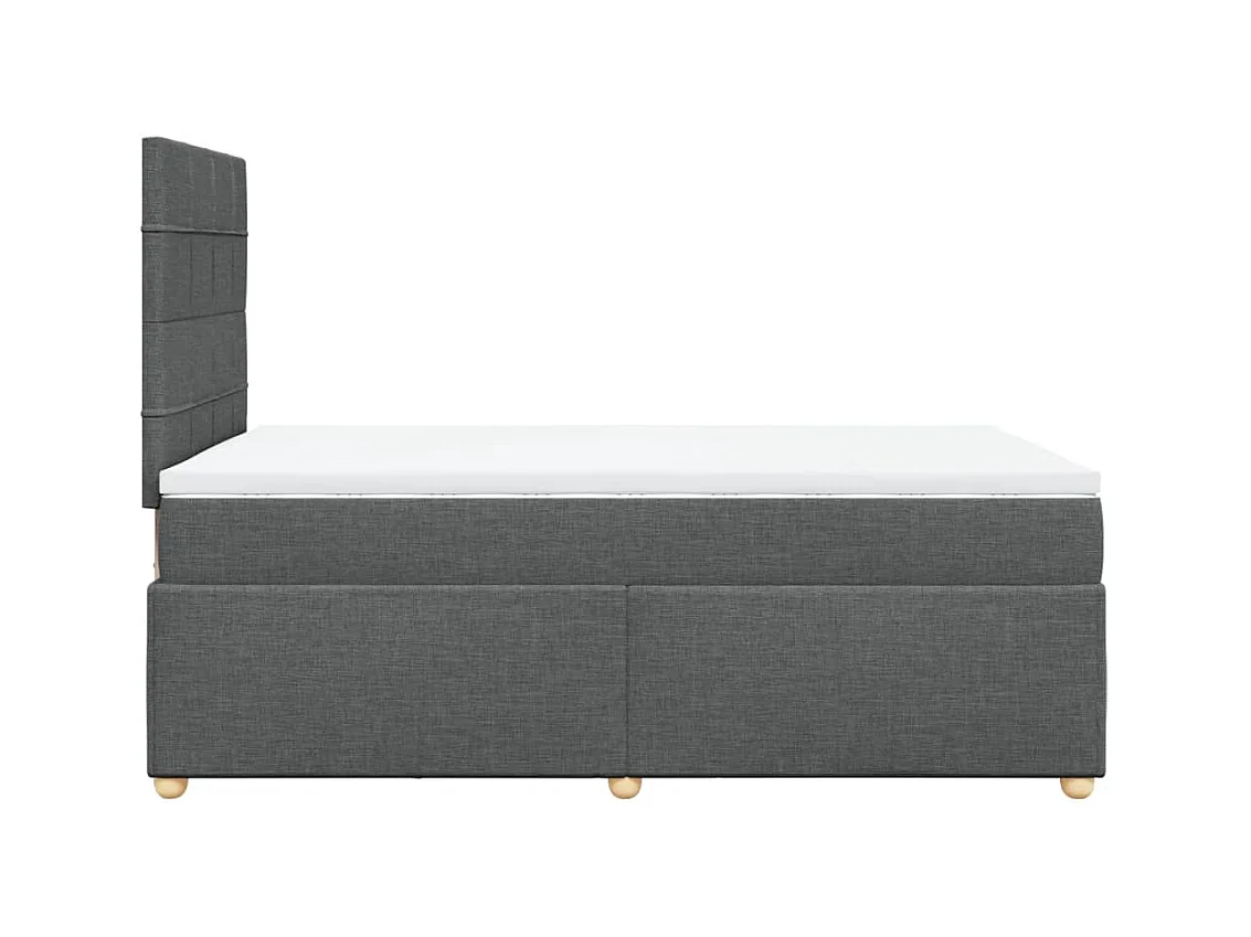 Sommier à lattes de lit avec matelas Gris foncé 120x200cm Tissu