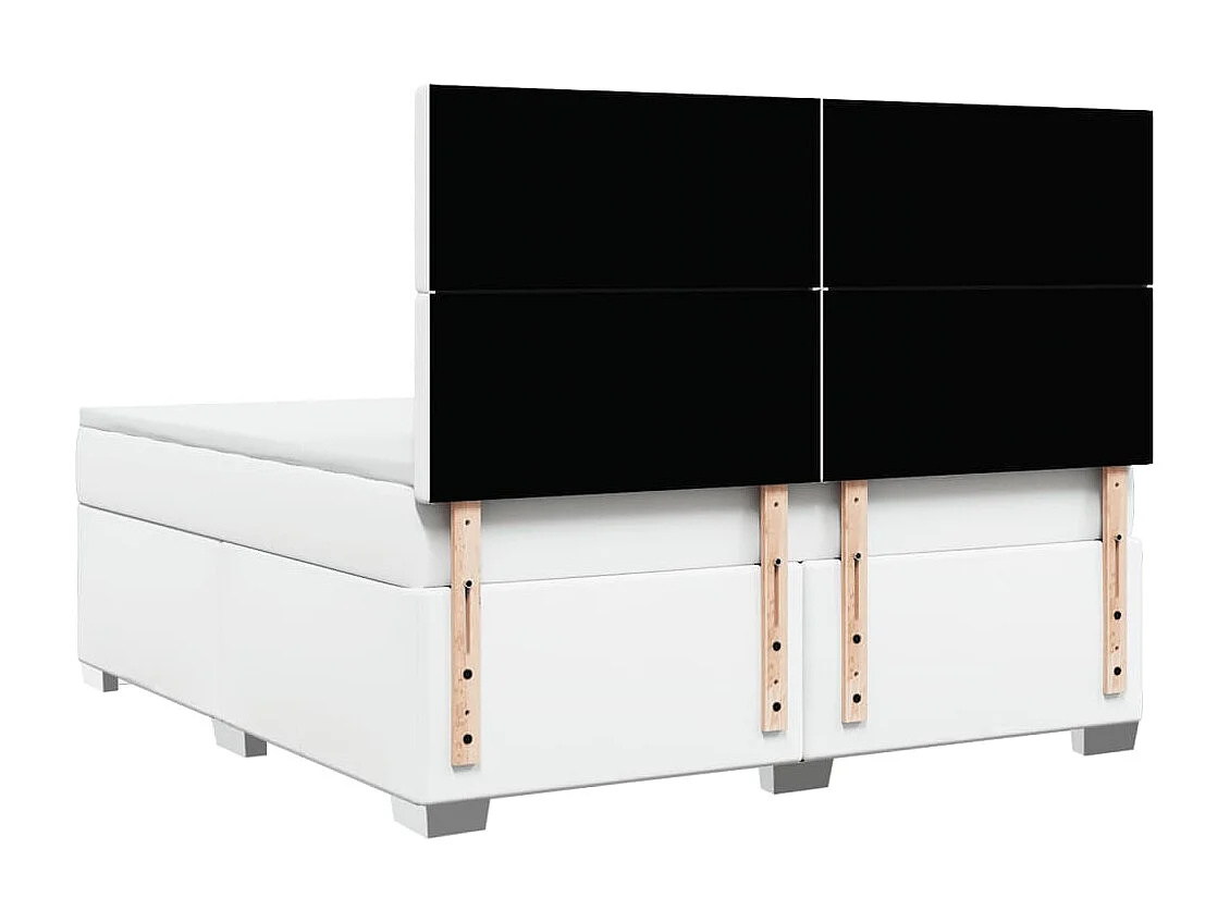 Cama com molas/colchão 180x200 cm couro artificial branco