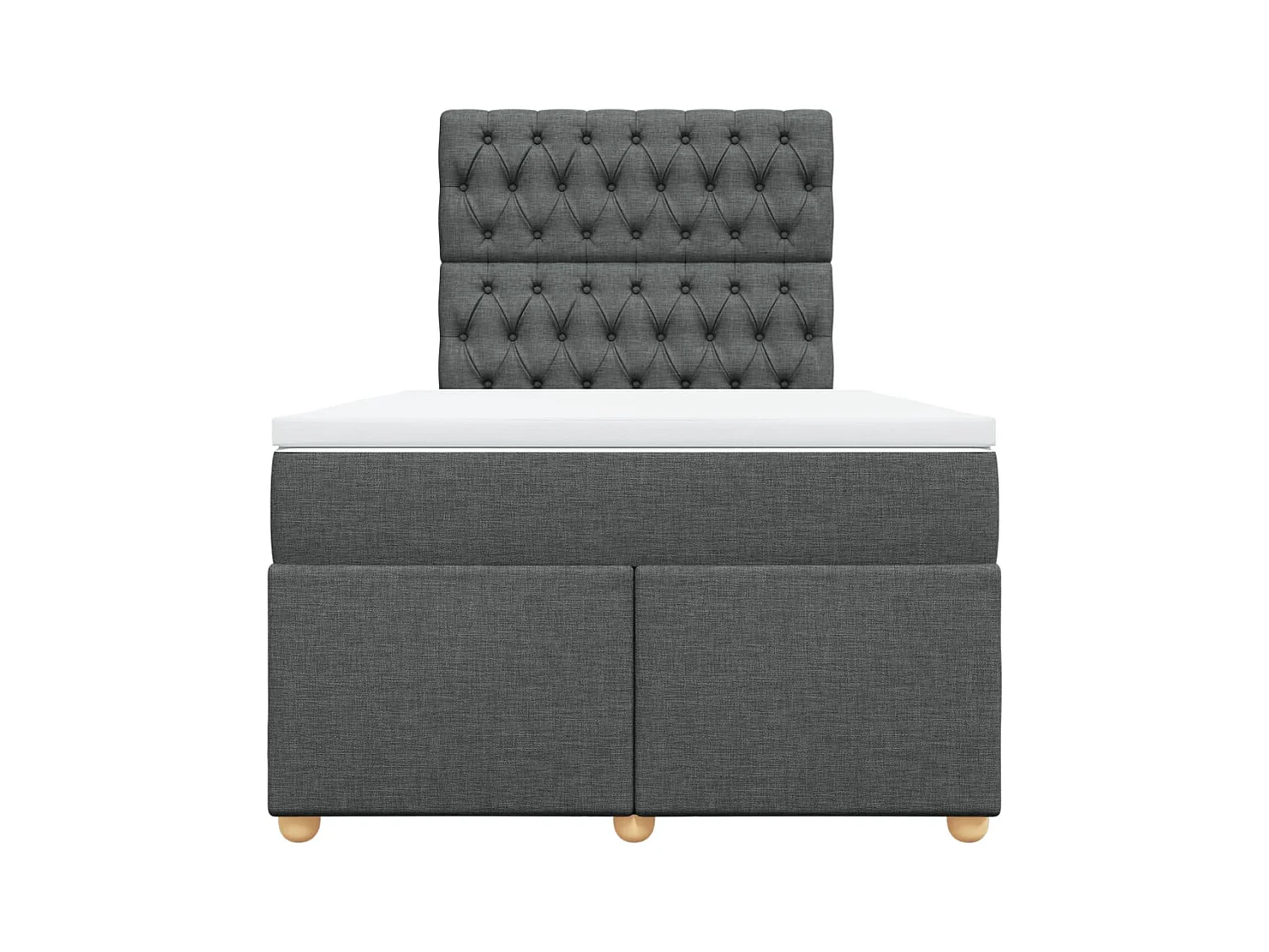 Sommier à lattes de lit avec matelas Gris foncé 120x200cm Tissu