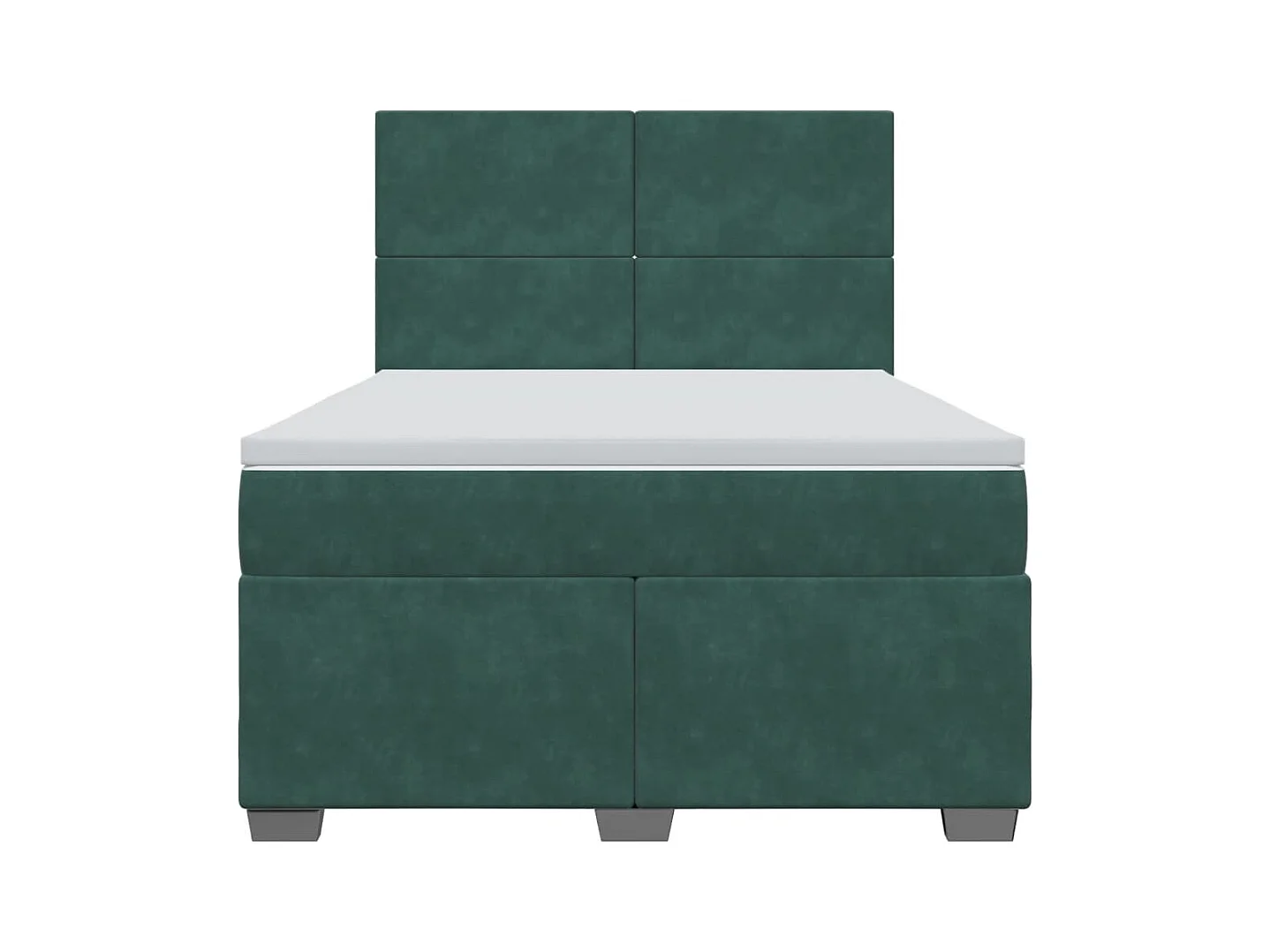Cama box spring con colchón terciopelo verde oscuro 140x200 cm