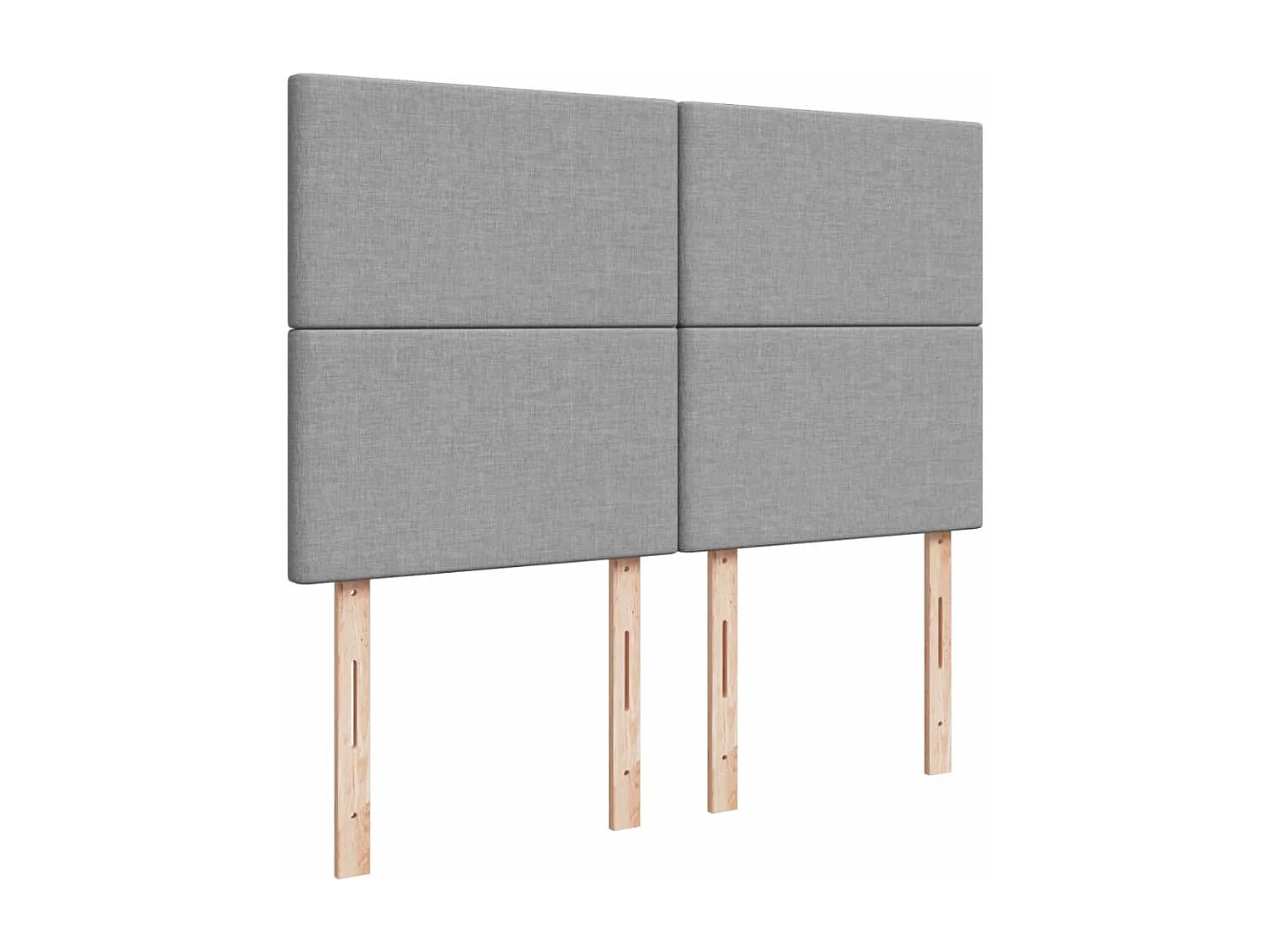 Cama box spring con colchón tela gris claro 140x190 cm