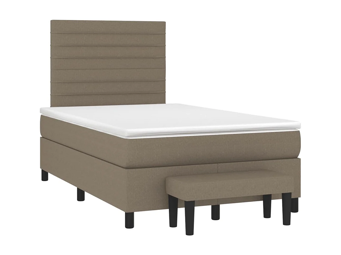 Sommier à lattes de lit avec matelas taupe 120x190 cm tissu
